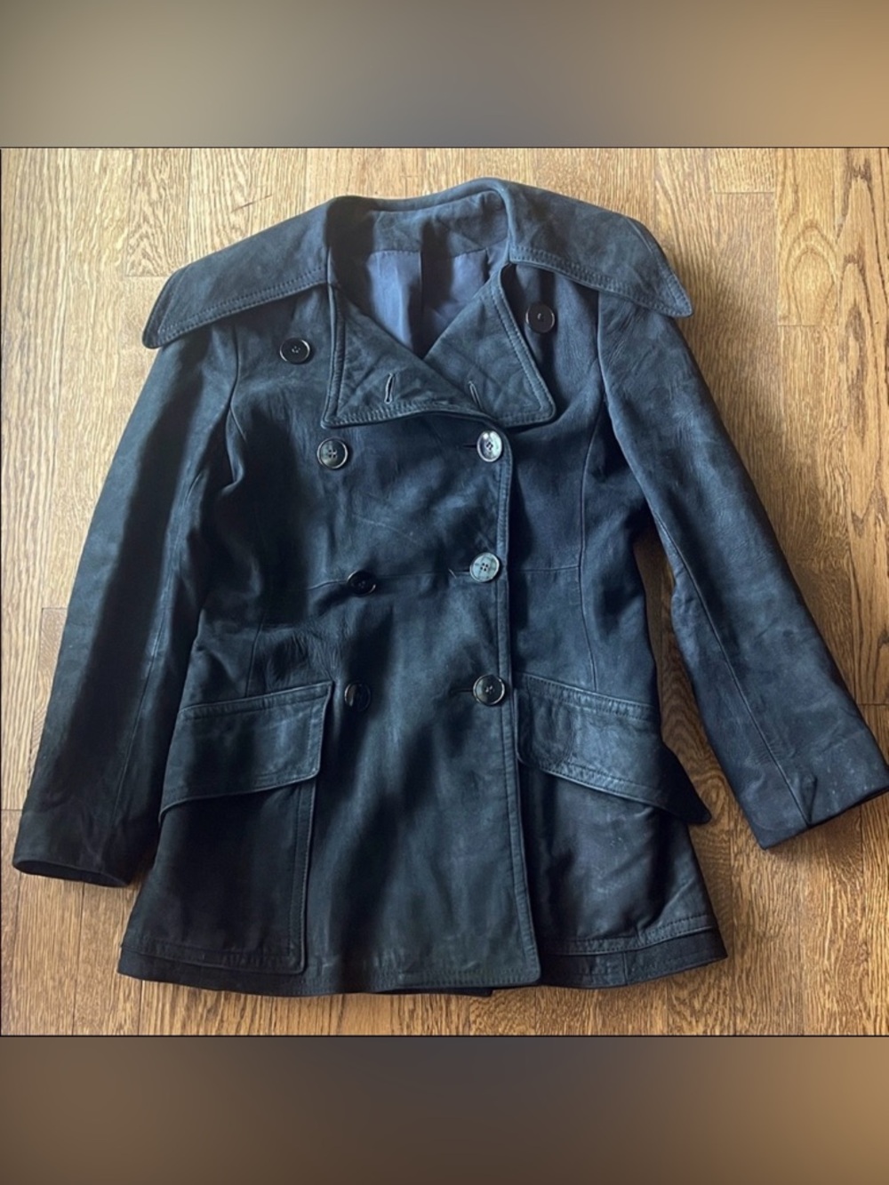 Calvin Klein suede Vintage Double-Breasted Jacket